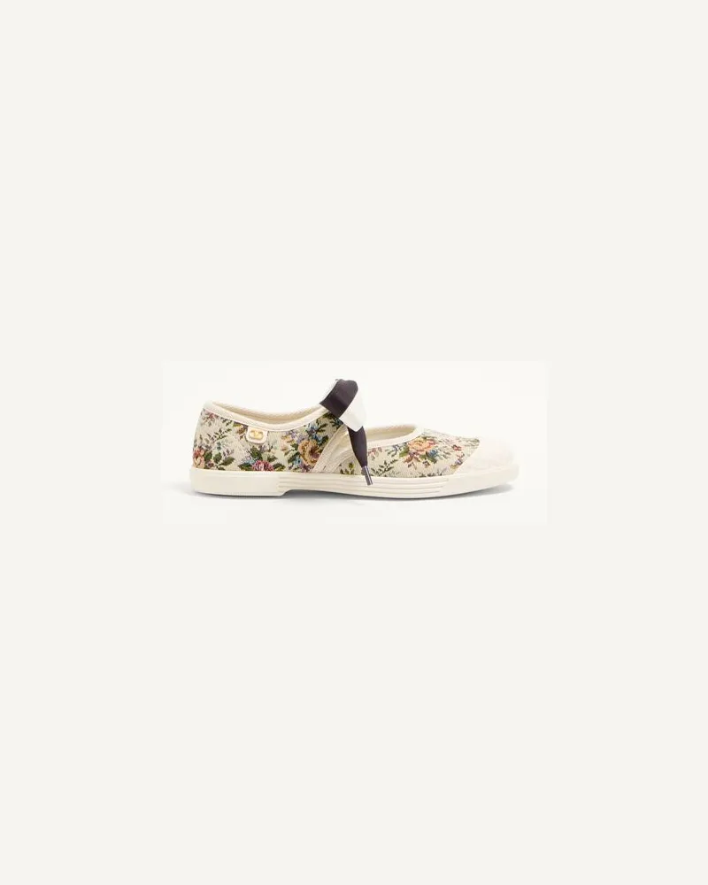 Valentino Garavani Bay By Bay Ballerina-Sneaker Aus Papier Floral Jacquard-Stoff Frau BEIGE/MEHRFARBIG Beige