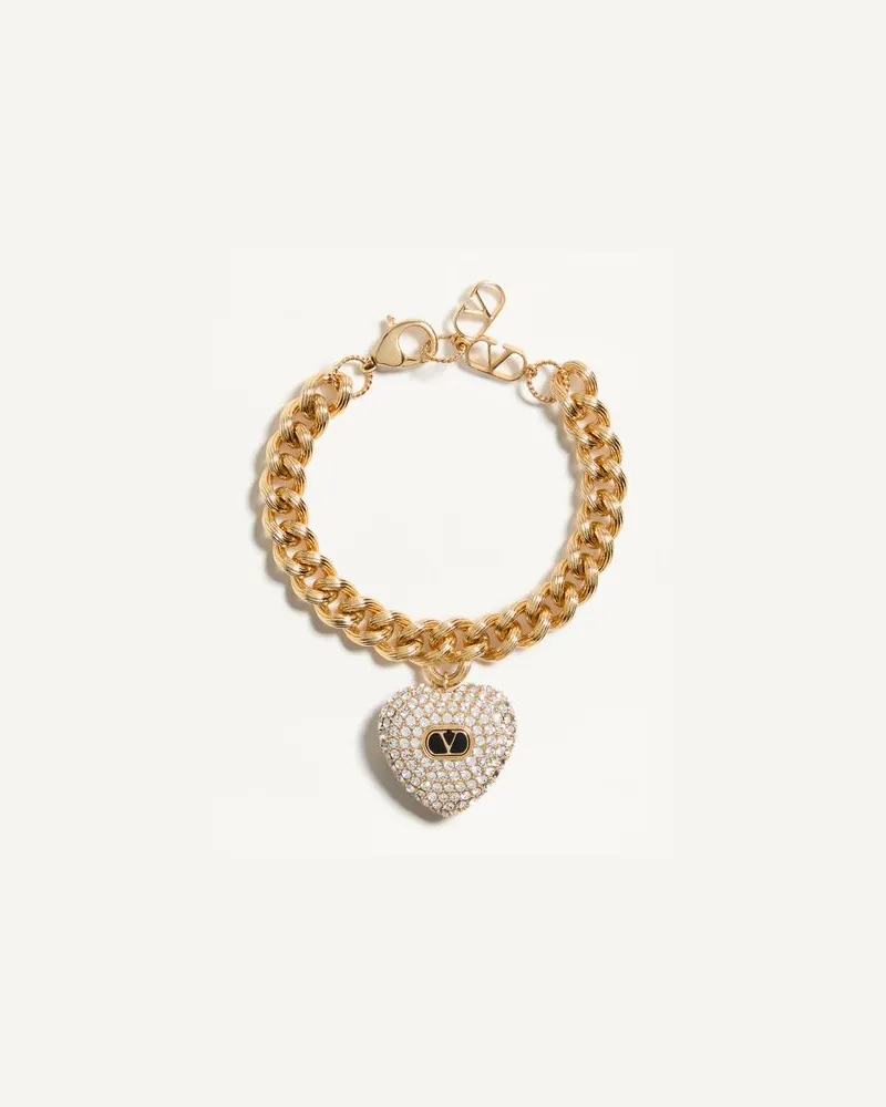 Valentino Garavani Coeur Royal Armband Aus Metall, Emaille Und Swarovski® Kristallen Frau GOLD/SCHWARZ/CRYSTAL Gold