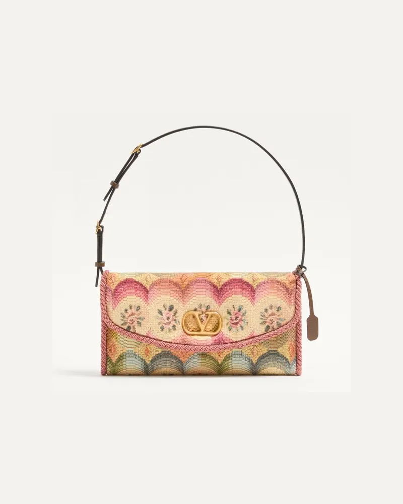Valentino Garavani Kleine Valentino Garavani Devain Schultertasche Aus Apres L'Hiver Jacquardstoff Frau MULTICOLOR Multicolor