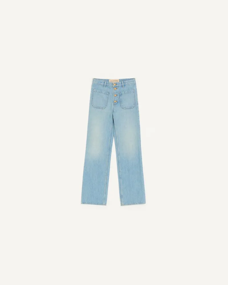 Valentino Garavani Valentino Jeans Mit Goldenen Knöpfen Mann DENIM Denim