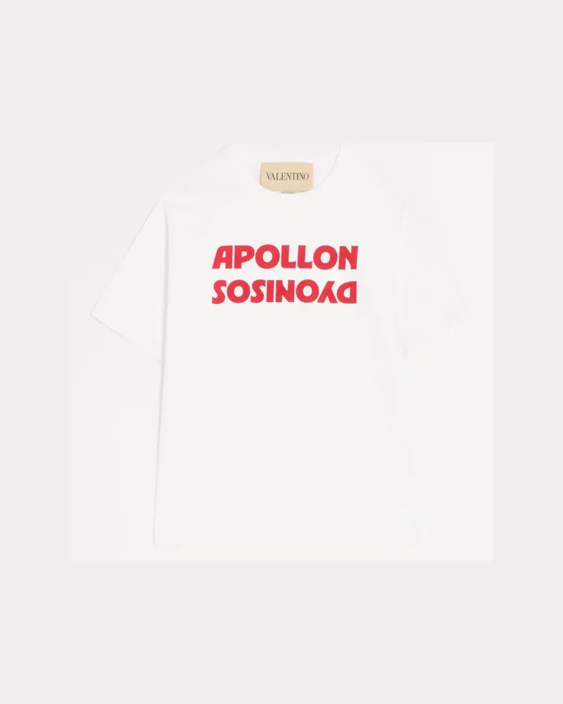 Valentino Garavani Valentino T-Shirt Aus Baumwolle Mit Apollon/Dyonisos-Print Mann WEISS/ROT Weiss