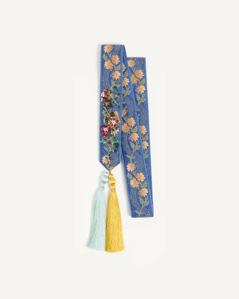 Valentino Garavani Bestickter Bandeau-Schal aus Viskose Frau MULTICOLOR Multicolor