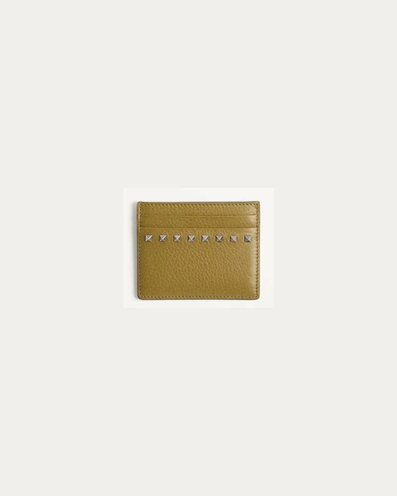 Valentino Garavani Valentino Garavani Rockstud Kartenetui aus genarbtem Kalbsleder Mann MATCHA Matcha