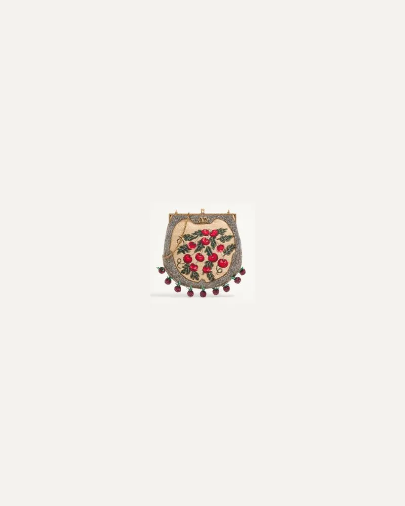 Valentino Garavani Valentino Garavani Nellcote Fairytales Perlenbestickte Clutch Aus Jacquard-Raffia Mit Cherryfic-Motiv Frau NATUR/MEHRFARBIG Natur