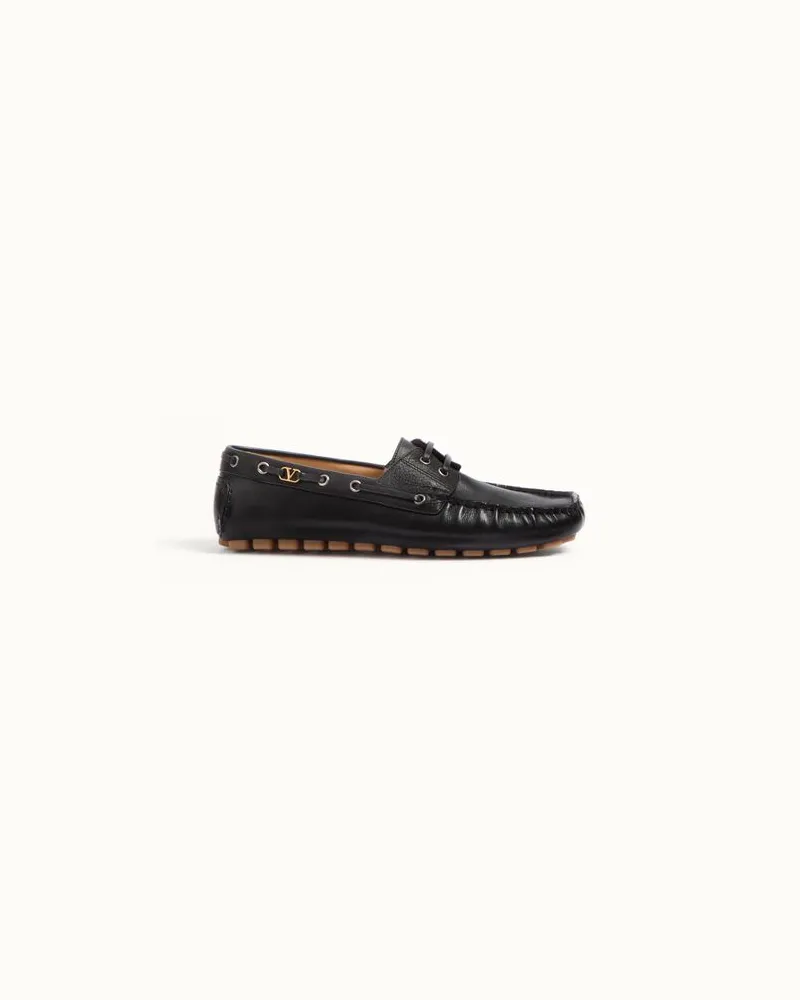 Valentino Garavani Fahrer Fastaway Loafer Aus Büffelleder Mann SCHWARZ Schwarz