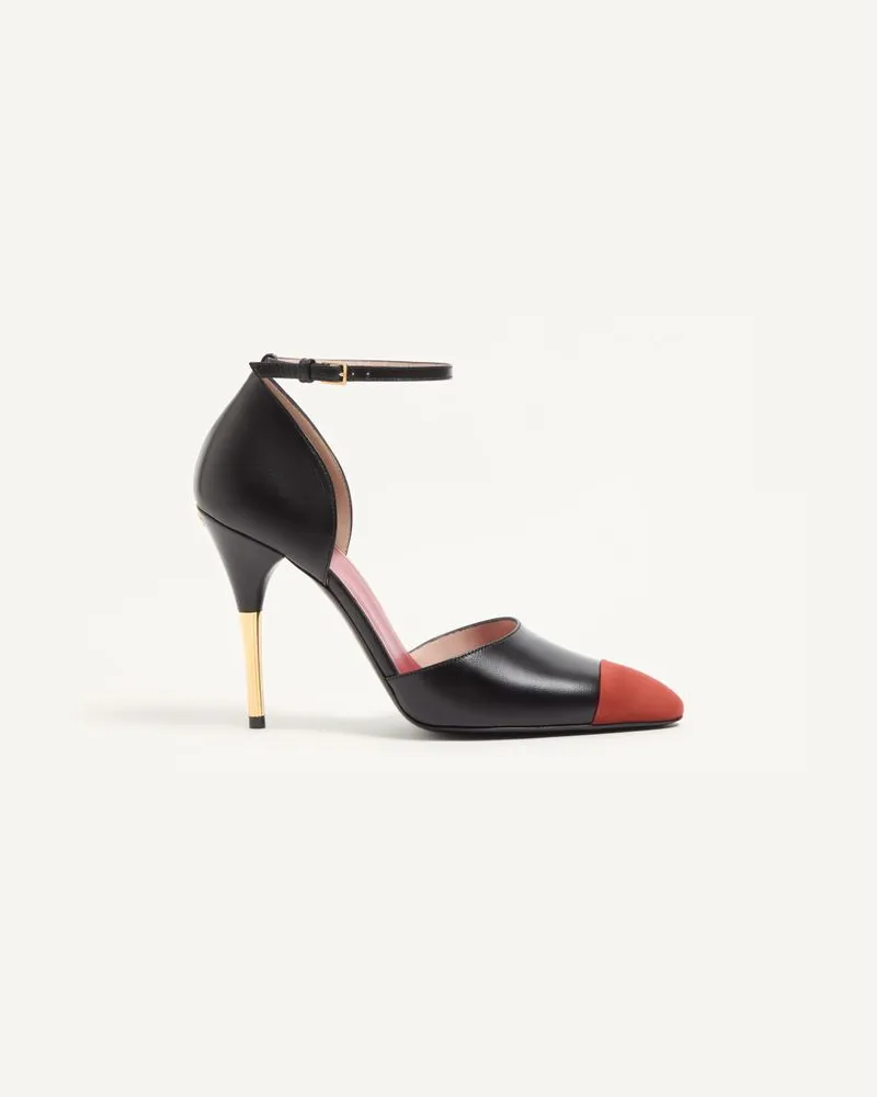 Valentino Garavani D'Orsay Sinead Pumps aus Ziegen- und Wildleder, 105 mm Frau SCHWARZ/ROST Schwarz