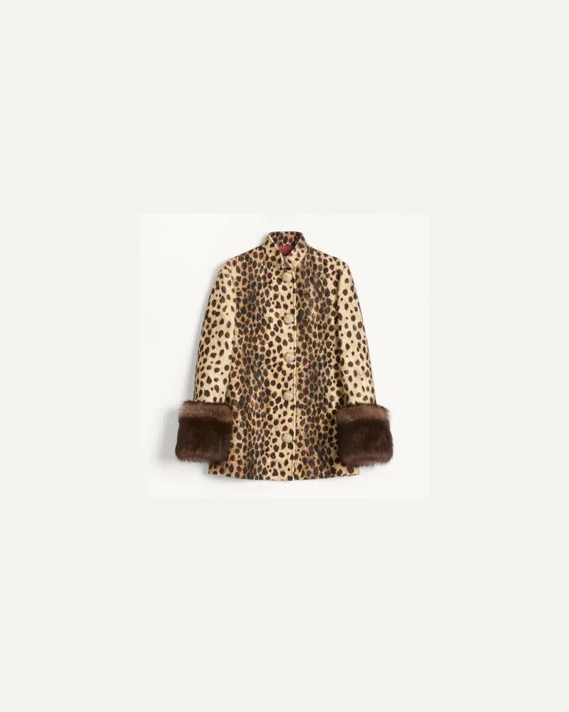 Valentino Garavani Caban Aus Wollstoff Mit Jaguar Spots Print Frau ANIMALIER Animalier