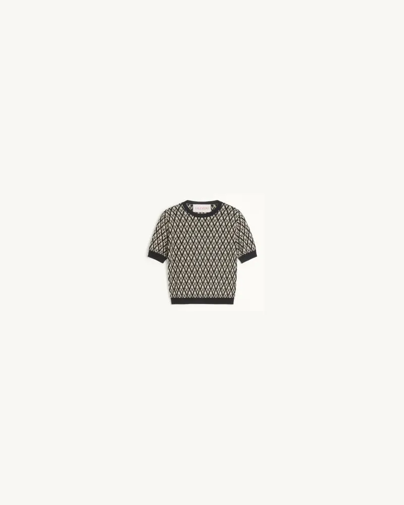 Valentino Garavani Toute La V Jacquardpullover Frau CREME/SCHWARZ Creme