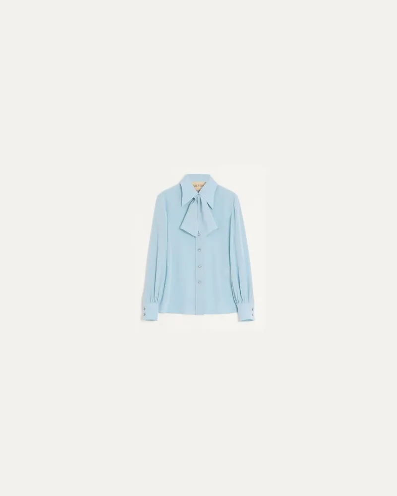 Valentino Garavani Hemd Aus Crêpe De Chine Frau HIMMELBLAU Himmelblau