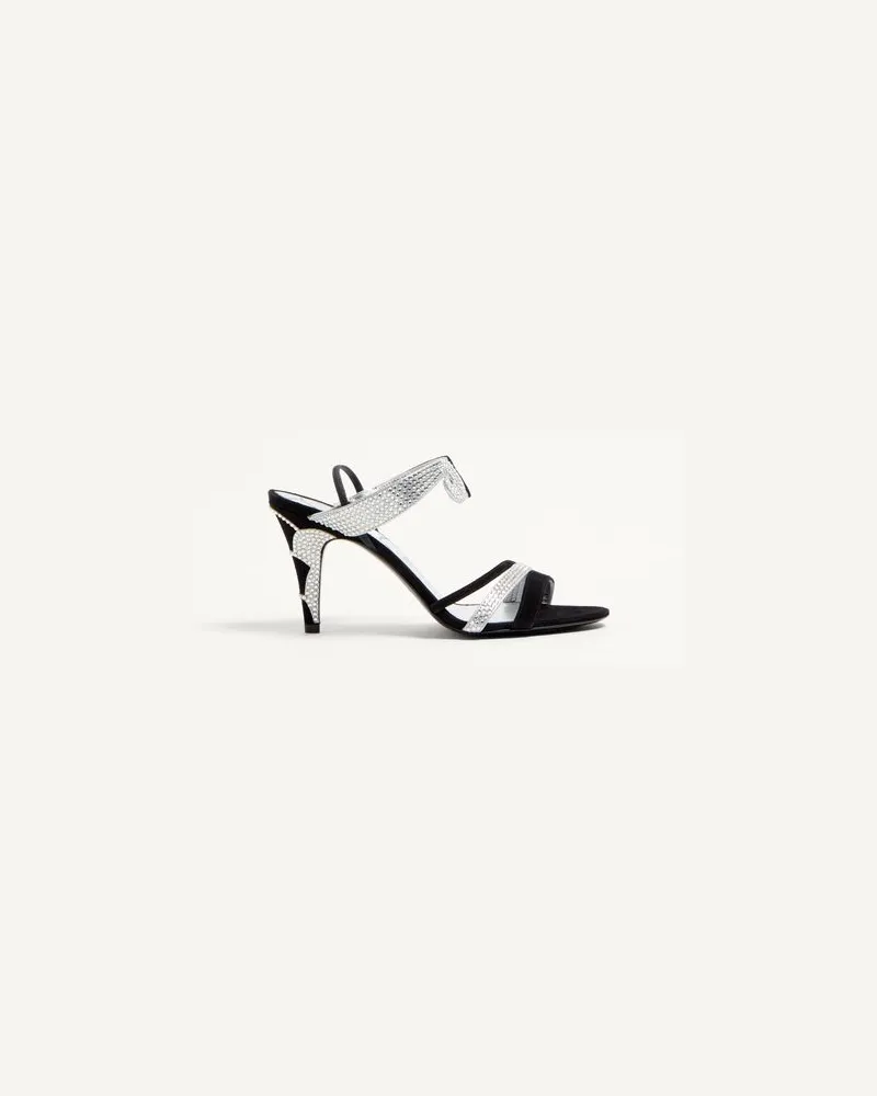 Valentino Garavani L'Une Et L'Autre Sandalen Aus Wildleder Mit Kristallen 85 Mm Frau SCHWARZ/CRYSTAL Schwarz