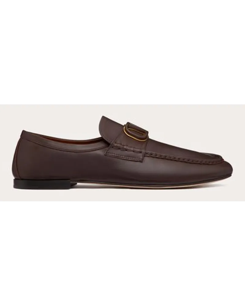 Valentino Garavani VLOGO SIGNATURE LOAFER aus KALBSNAPPALEDER Mann Fondant