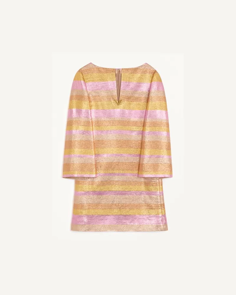 Valentino Garavani Kurzes Kleid aus Lurex Lumiere Nocturne Barré Frau ROSÉGOLD Roségold