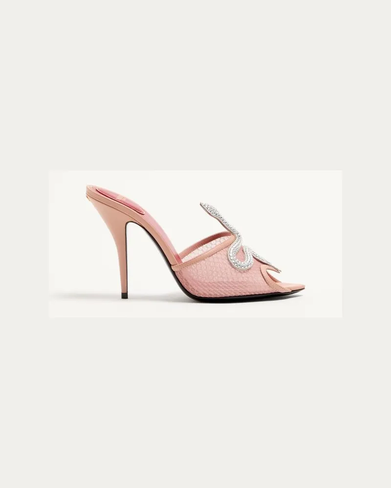 Valentino Garavani Coeur Vipère Meshslide-Sandale, 105 Mm Frau ROSA Rosa