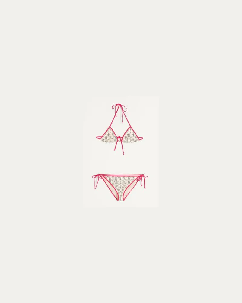 Valentino Garavani Bikini Aus Lycra Mit Gelatini Print Und Polka Dots Frau BIRKE/MULTICOLOR Birke