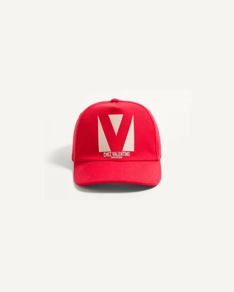 Valentino Garavani Chez Valentino Basecap Aus Baumwolle Mit Stickerei Mann ROSA/BUTTER Rosa