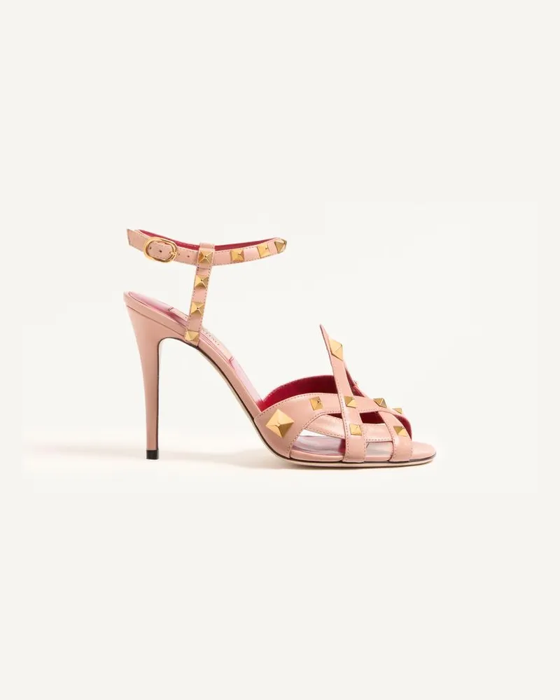 Valentino Garavani Studdy Sandale aus Ziegenleder, 100 mm Frau ROSA Rosa