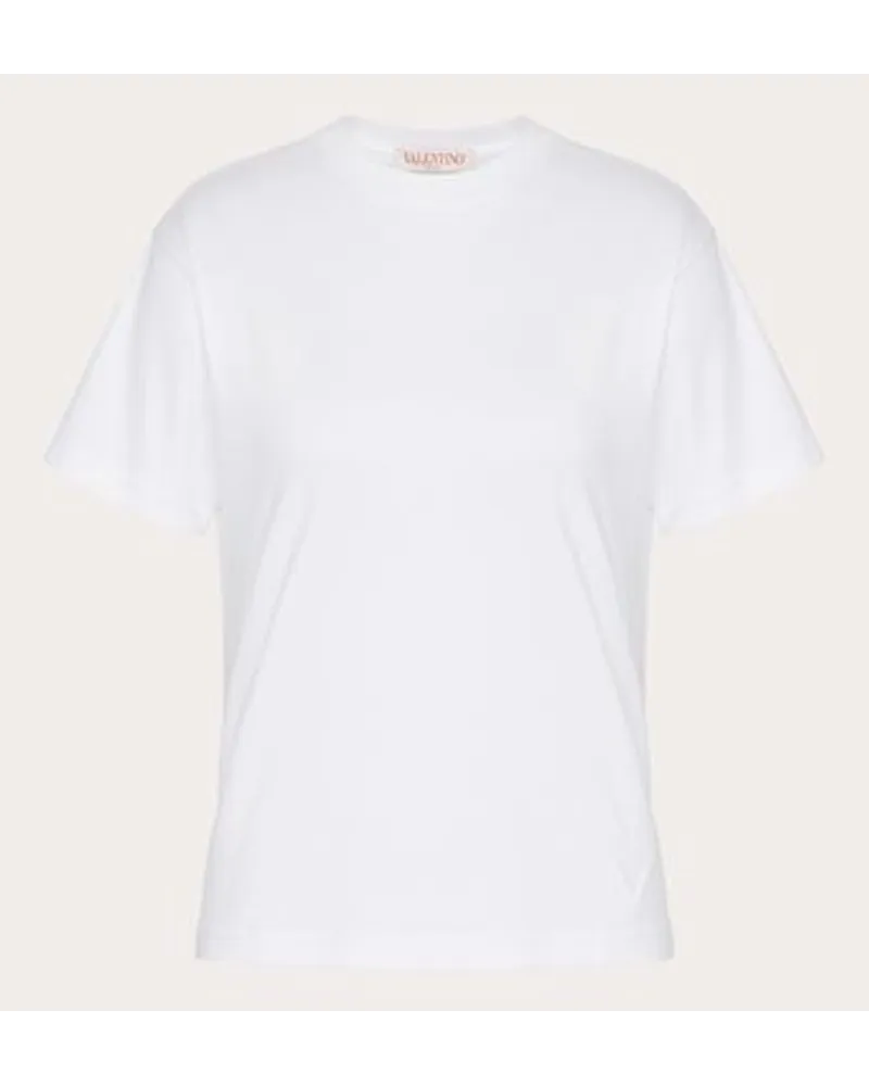 Valentino Garavani T-SHIRT aus JERSEY COTTON Frau Weiß