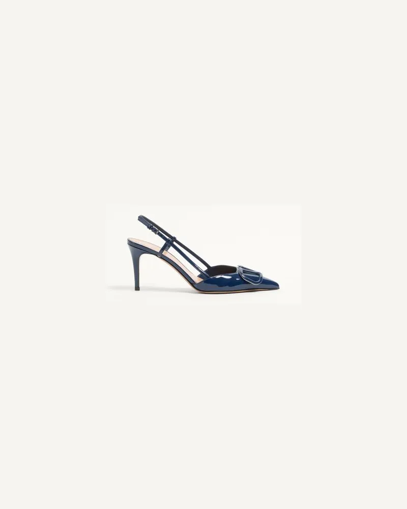 Valentino Garavani Valentino Garavani Slingback-Pumps Aus Lackleder Mit „Vlogo Signature“-Schmuckdetail, 80 Mm Frau BLAU Blau