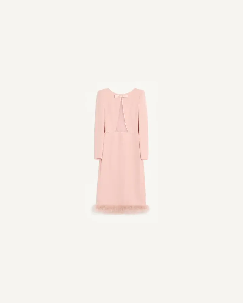 Valentino Garavani Cady Couture Midikleid mit Federn Frau ROSE Rose