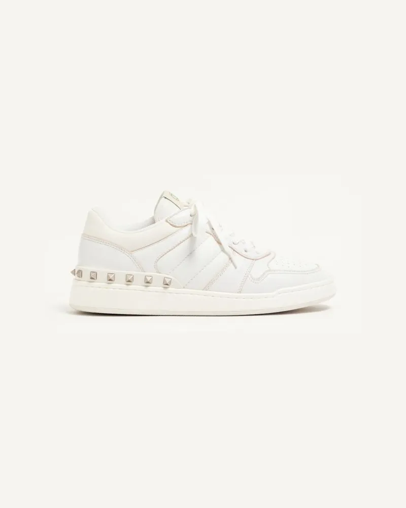 Valentino Garavani Freedots Sneaker aus Ziegenleder und Nappa-Kalbsleder mit Nietendetail Mann WEIß Weiß