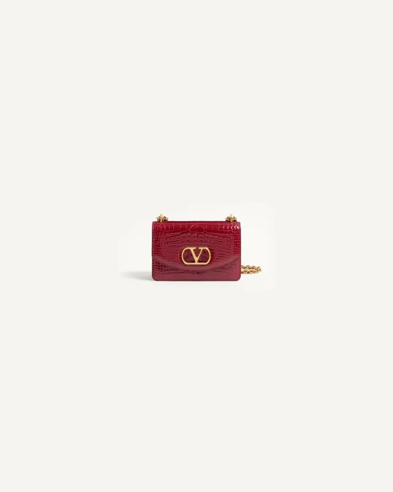 Valentino Garavani Valentino Garavani Vain Kleine Schultertasche Aus Krokodilleder Frau ROT Rot
