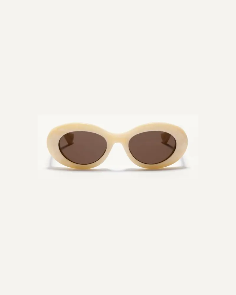Valentino Garavani Ovale Acetat-Brille Frau ELFENBEIN/BRAUN Elfenbein