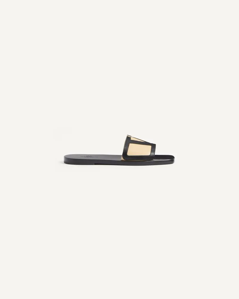 Valentino Garavani Viva Superstar Slidesandale Aus Nappaleder Mann BUTTER/SCHWARZ Butter