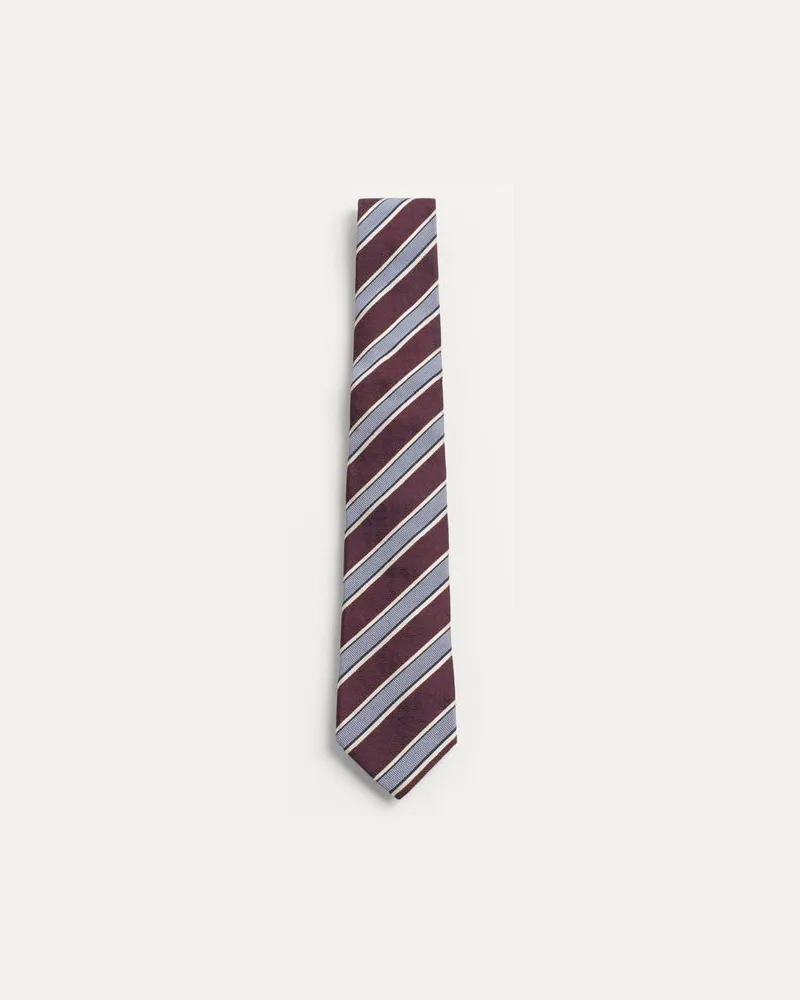Valentino Garavani Valentie Gestreifte Seidenkrawatte Mann BORDEAUX/HIMMELBLAU Bordeaux