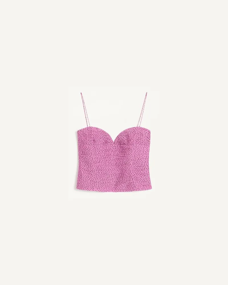 Valentino Garavani Top Aus Chiffon Mit Plusdepois Print Frau ABSOLUTE ROSE/SCHWARZ Absolute