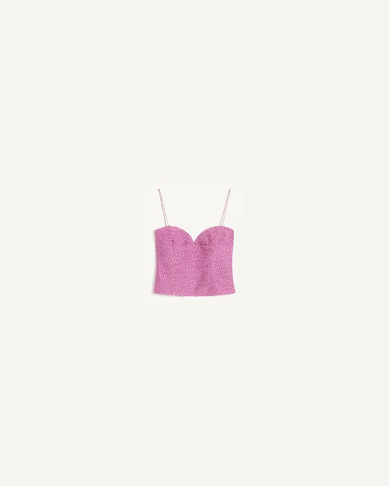 Valentino Garavani Top Aus Chiffon Mit Plusdepois Print Frau ABSOLUTE ROSE/SCHWARZ Absolute