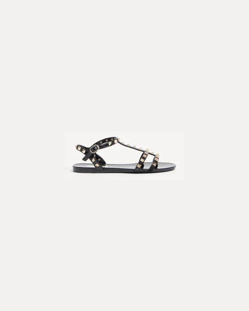 Valentino Garavani Flache Sandalen Rockstud Aus Gummi Frau SCHWARZ Schwarz