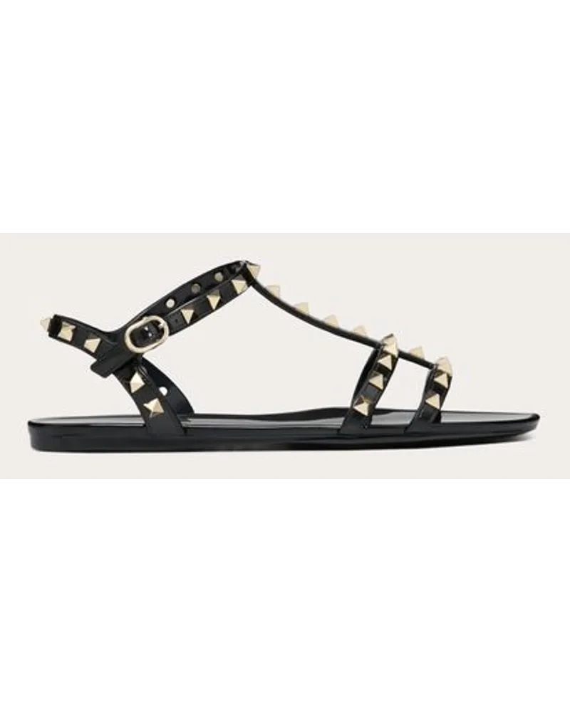 Valentino Garavani FLACHE SANDALEN ROCKSTUD AUS GUMMI Frau SCHWARZ Schwarz