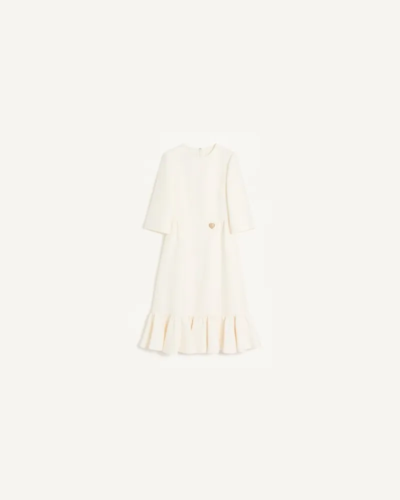 Valentino Garavani Midikleid Aus Crepe Couture Frau ELFENBEIN Elfenbein