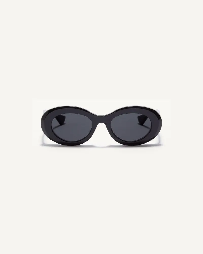 Valentino Garavani Ovale Acetat-Brille Frau SCHWARZ/GRAU Schwarz