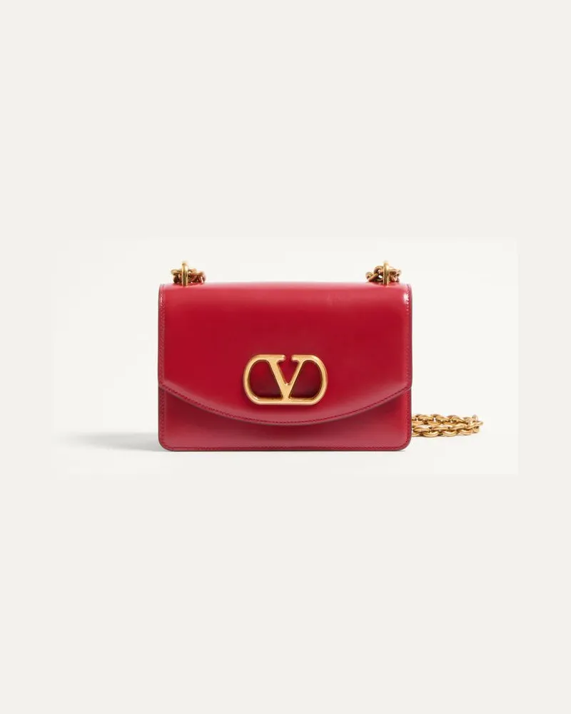 Valentino Garavani Kleine Valentino Garavani Vain Schultertasche Aus Glänzendem Kalbsleder Frau ROSSO V Rosso