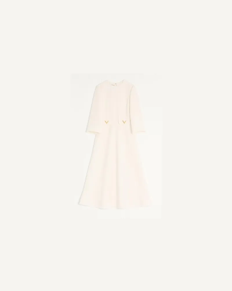 Valentino Garavani Midikleid Aus Crepe Couture Frau ELFENBEIN Elfenbein