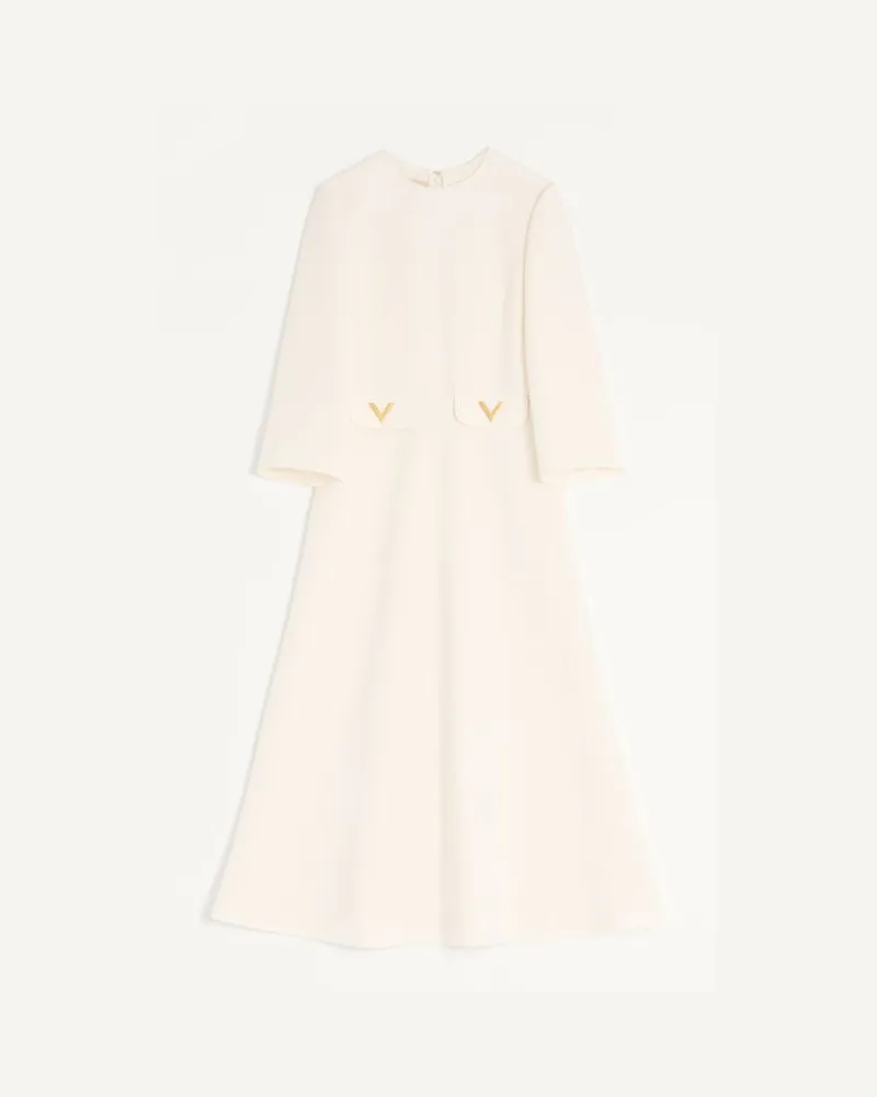 Valentino Garavani Midikleid Aus Crepe Couture Frau ELFENBEIN Elfenbein