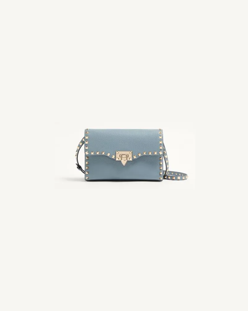 Valentino Garavani Kleine Crossbody Bag Rockstud Aus Gekörntem Kalbsleder Frau STONE Stone