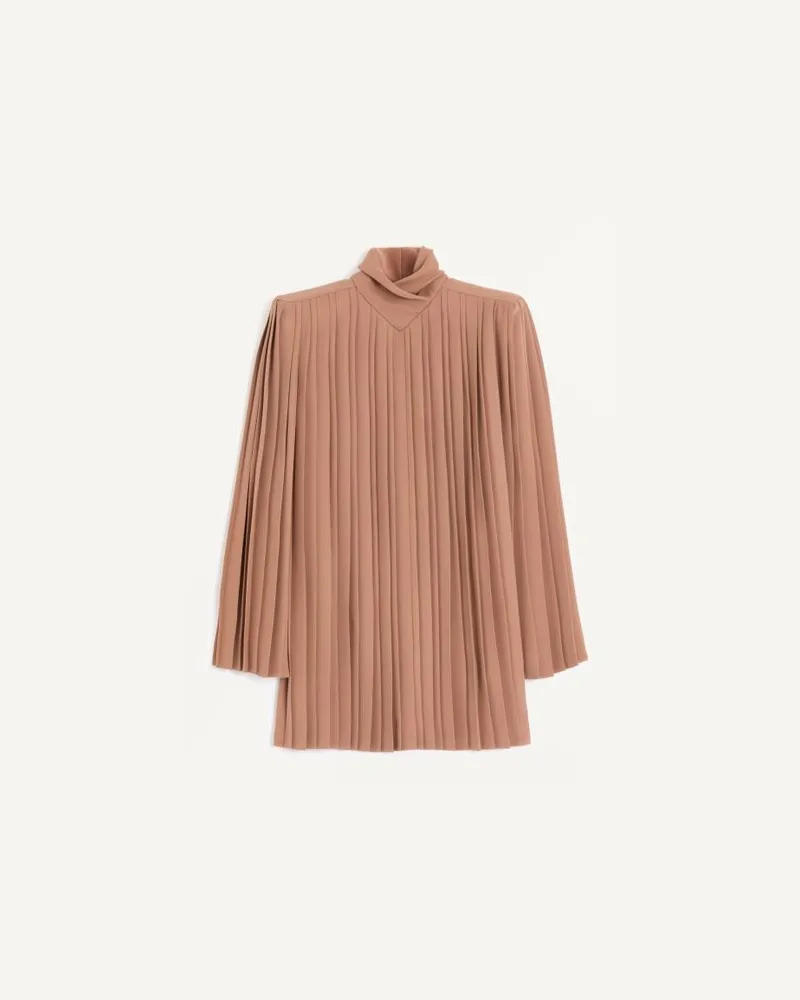 Valentino Garavani Plissiertes Cady Couture Top Frau TERRAKOTTA Terrakotta