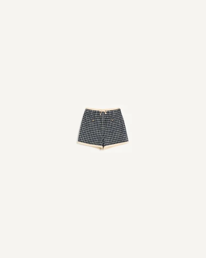 Valentino Garavani Bouclé Shorts Frau NAVY/ELFENBEIN Navy