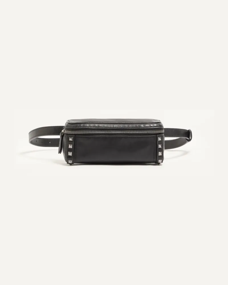 Valentino Garavani Valentino Garavani Rockstud Gürteltasche aus Kalbsleder Mann SCHWARZ Schwarz
