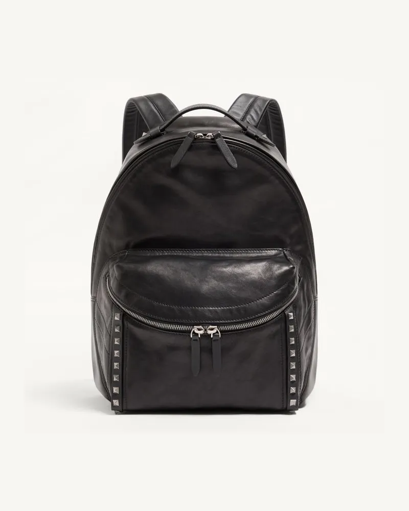 Valentino Garavani Rockstud-Rucksack aus Kalbsleder Mann SCHWARZ Schwarz