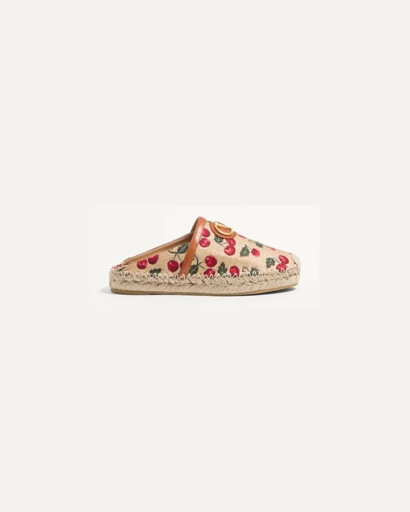 Valentino Garavani Vlogo Signature Mules Mit Cherryfic-Motiv 25 Mm Frau NATUR/ROT Natur