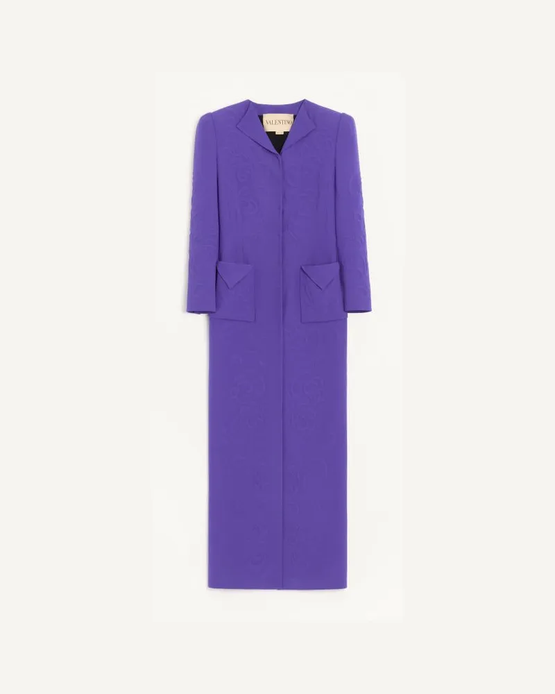 Valentino Garavani Bestickter Cady Satinmantel Frau VIOLETT Violett