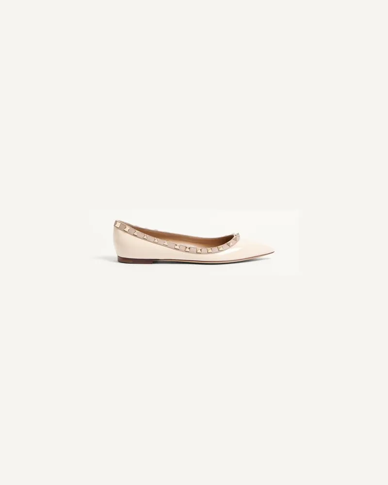 Valentino Garavani Lack-Ballerinas Rockstud Frau ELFENBEIN/POUDRE Elfenbein