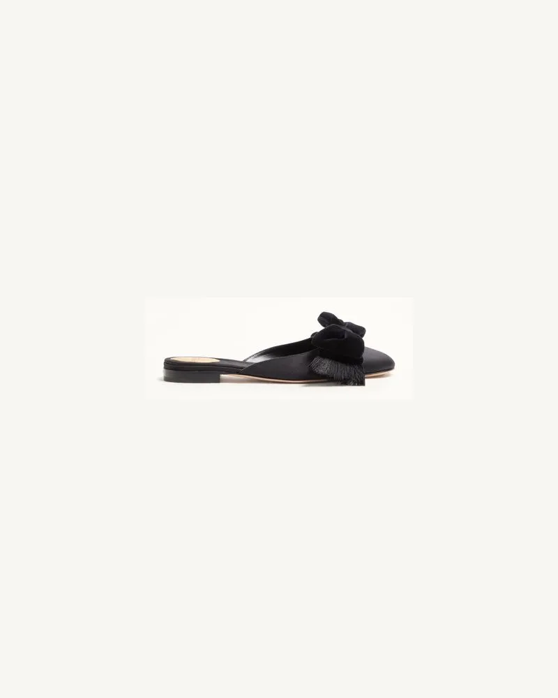 Valentino Garavani Mules aus Reinette Satin Frau SCHWARZ Schwarz