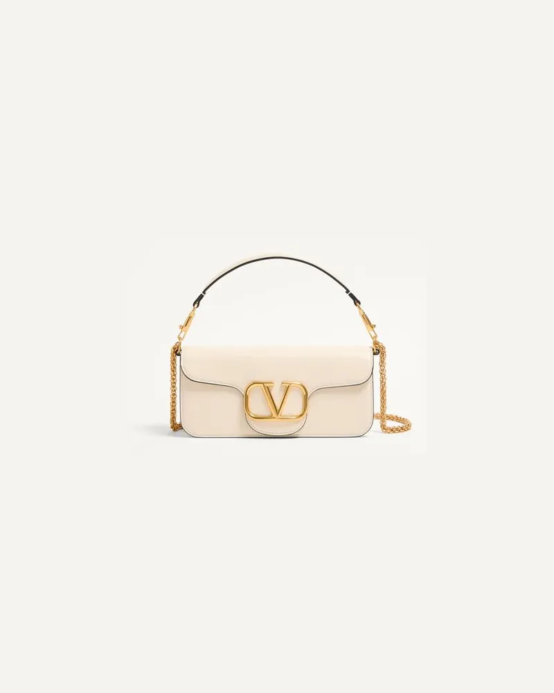 Valentino Garavani Schultertasche Valentino Garavani Locò Aus Kalbsleder Frau LIGHT IVORY Light