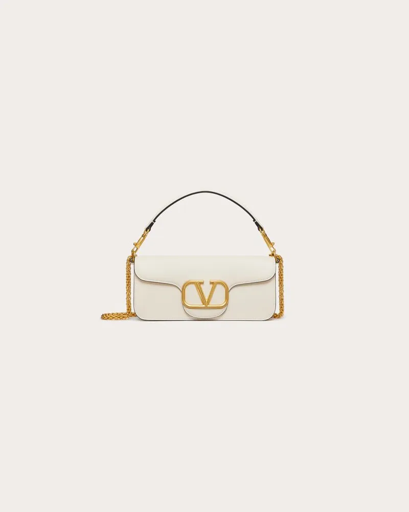 Valentino Garavani Schultertasche Valentino Garavani Locò Aus Kalbsleder Frau LIGHT IVORY Light