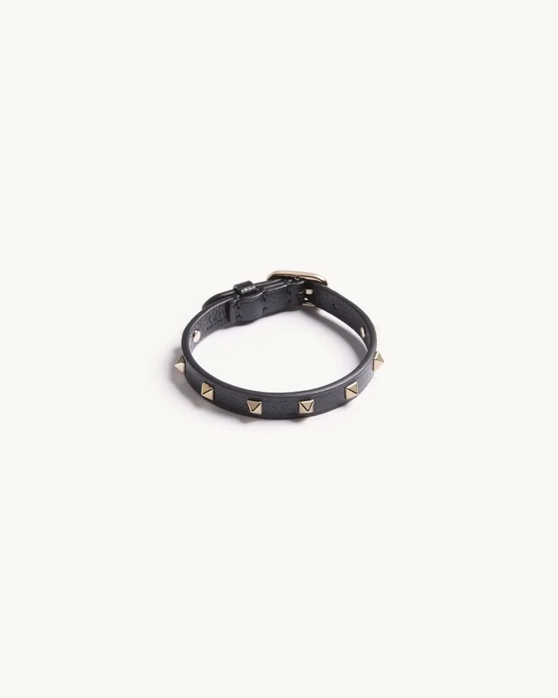 Valentino Garavani Valentino Spike Lederarmband Frau SCHWARZ Schwarz