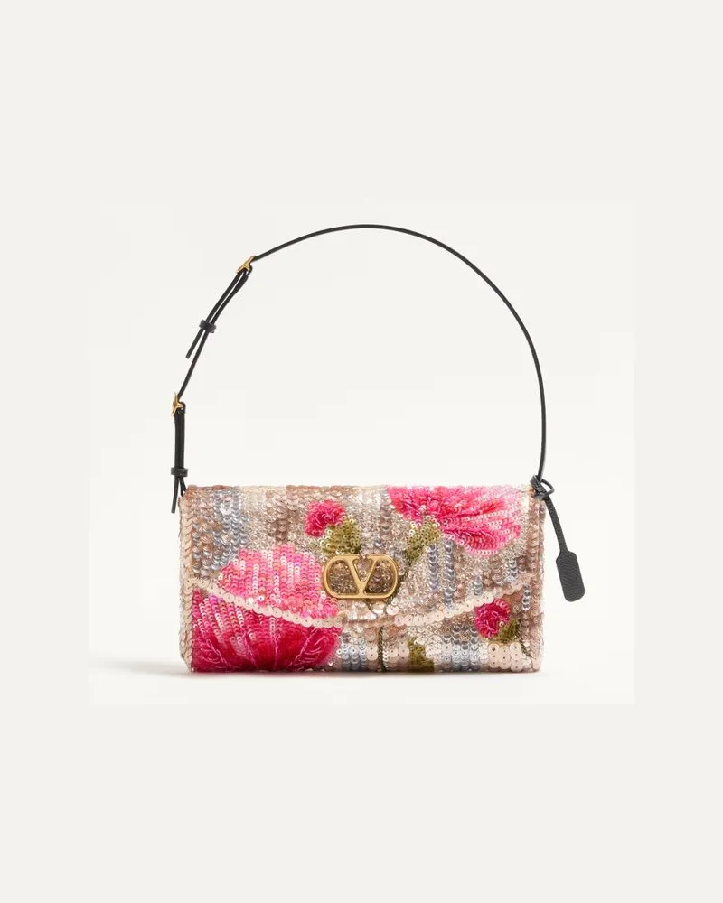 Valentino Garavani Valentino Garavani DeVain Kleine bestickte Schultertasche Frau MULTICOLOR Multicolor